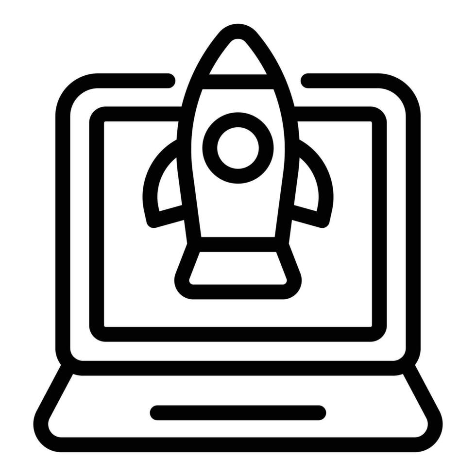 Startup rocket icon outline vector. Project app vector