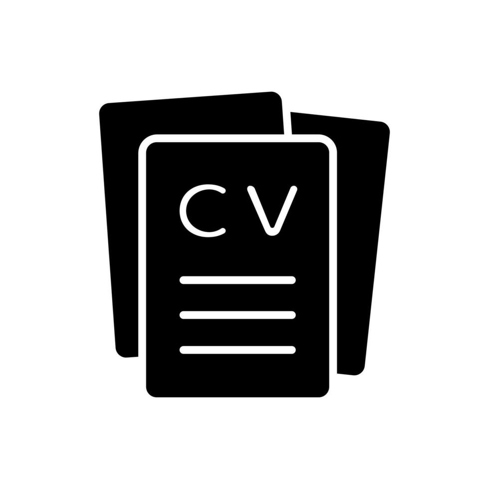 CV icono vector. currículum ilustración signo. usuario datos símbolo o logo. vector