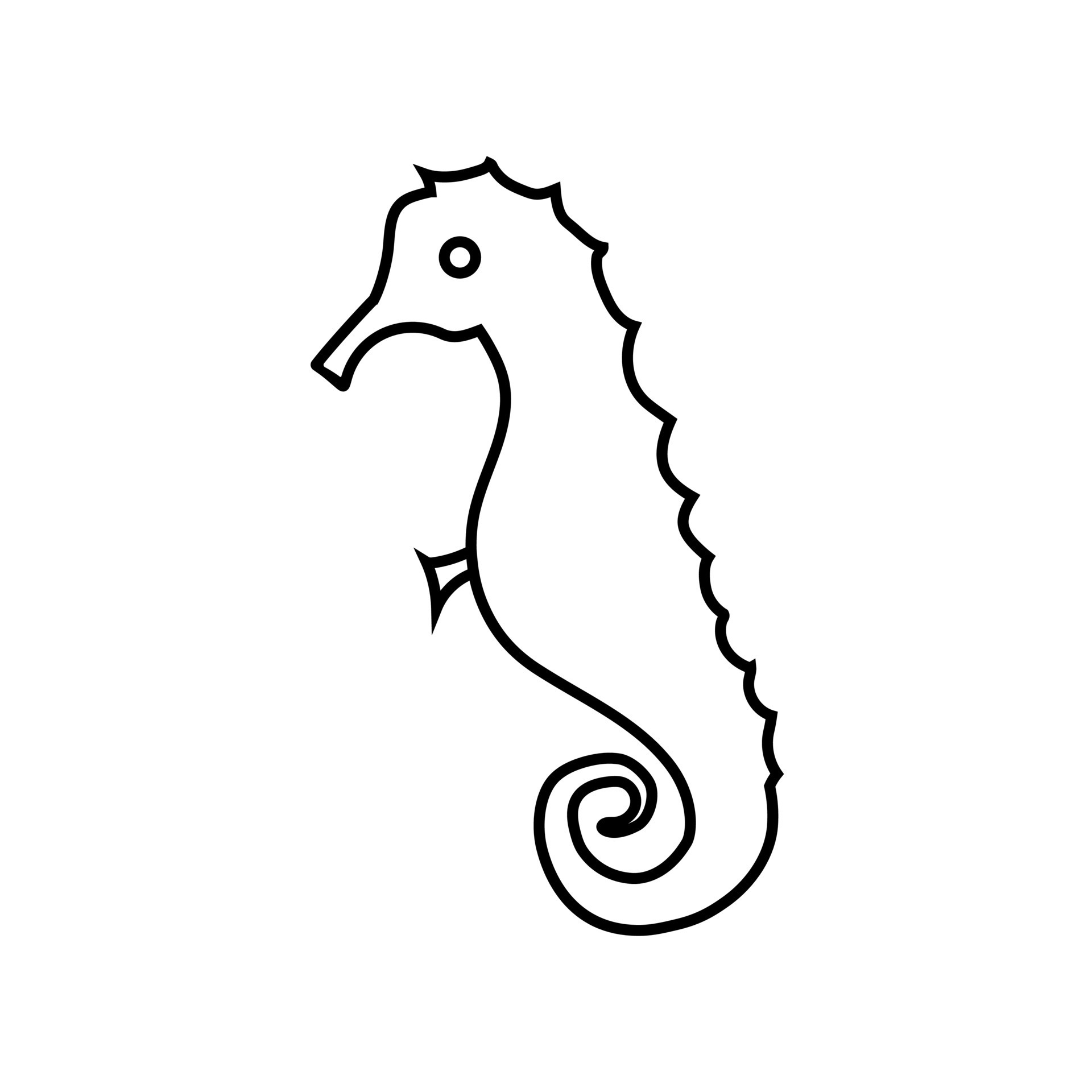 Seafood icon vector. sea creations illustration sign. sea Horse symbol ...