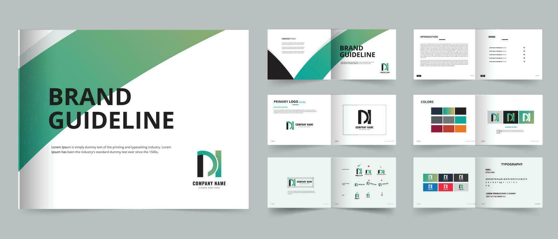 Brand Guideline design or Brand guideline template layout vector