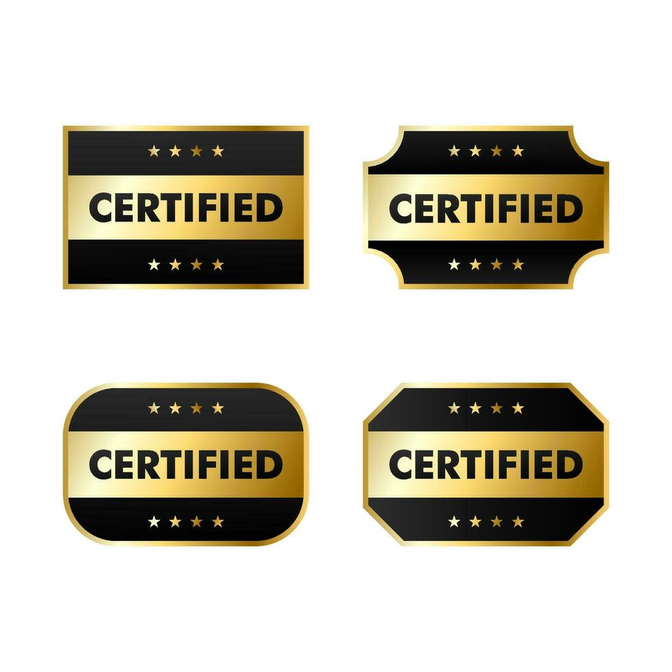 Set of Certification stamp badge and labels quality management system symbol vector
