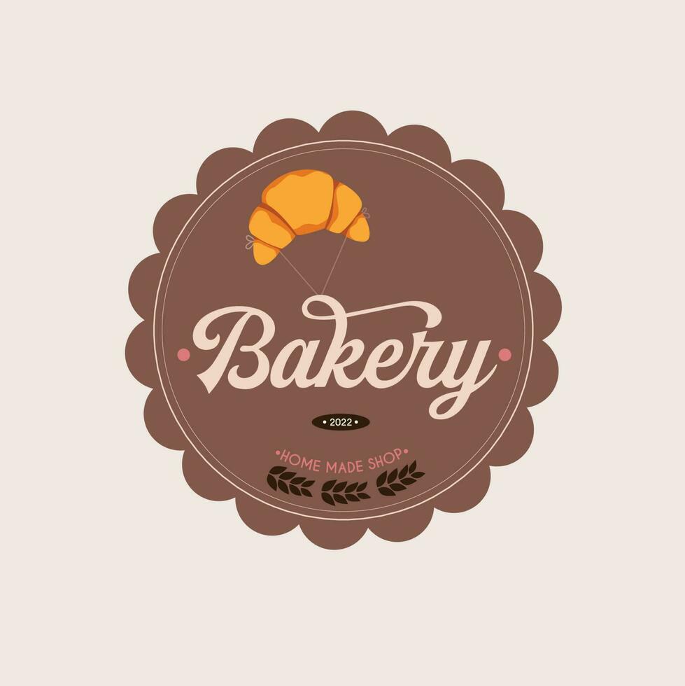 creativo panadería hogar hecho tienda logo diseño volador cuerno símbolo gratis vector diseño ilustración