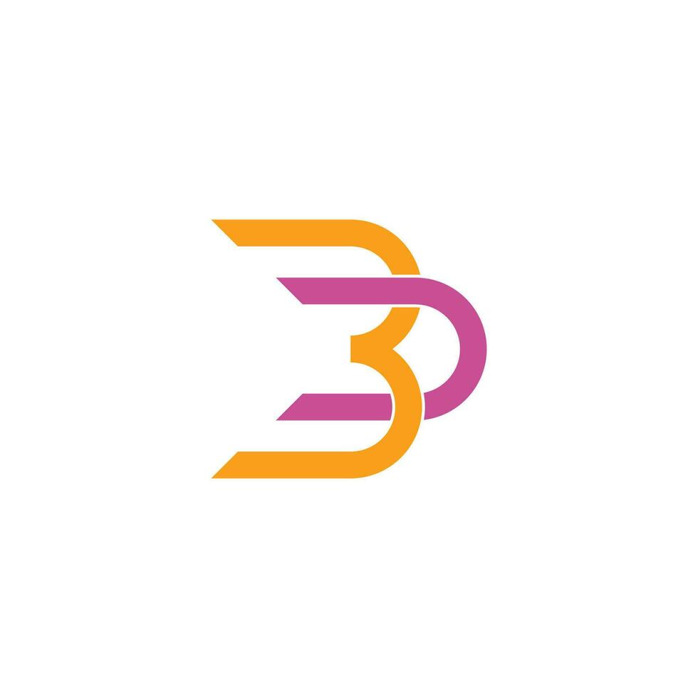 resumen letra bd vinculado geométrico movimiento diseño logo vector