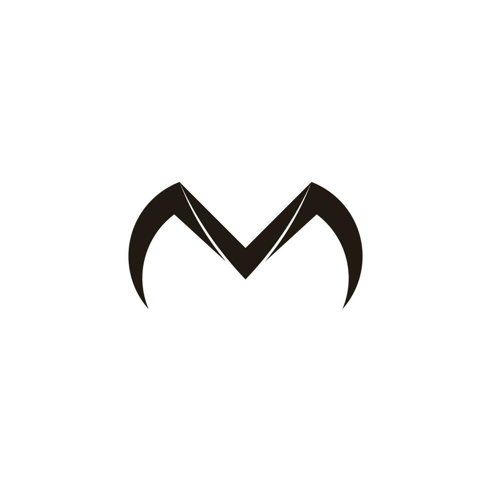 letter mv simple geometric logo vector