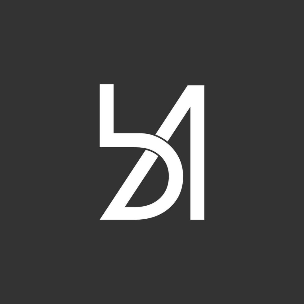 letter ba simple geometric line logo vector