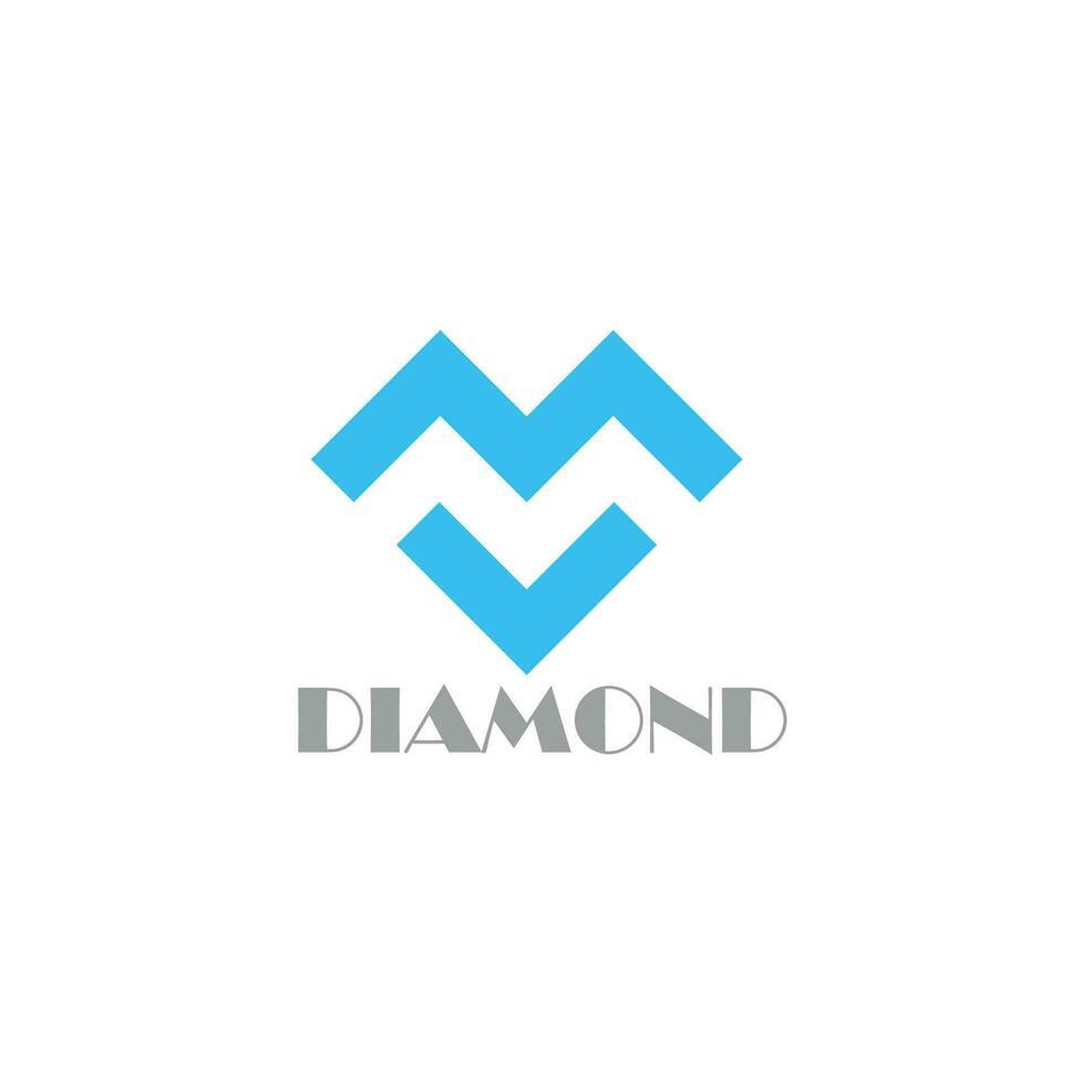 abstract letter mv diamond shape geometric logo vector