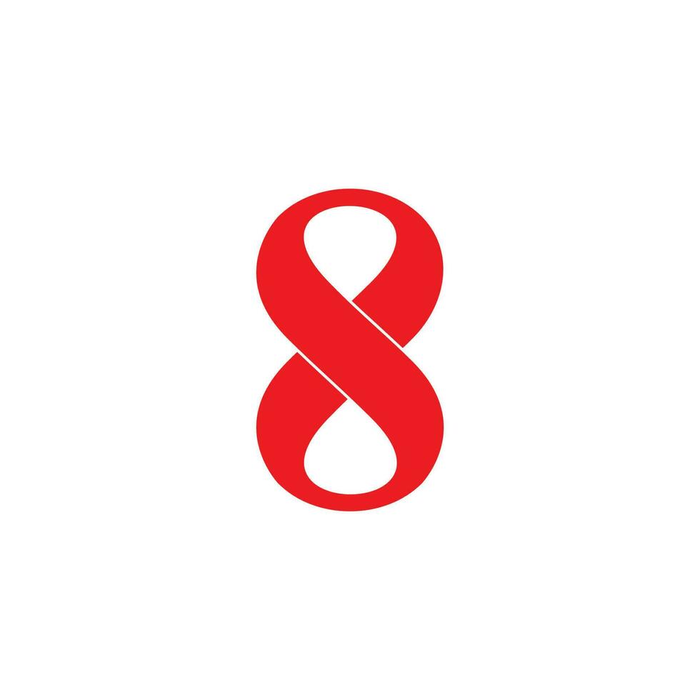 number 8 infinity curves overlapping design symbol logo vector