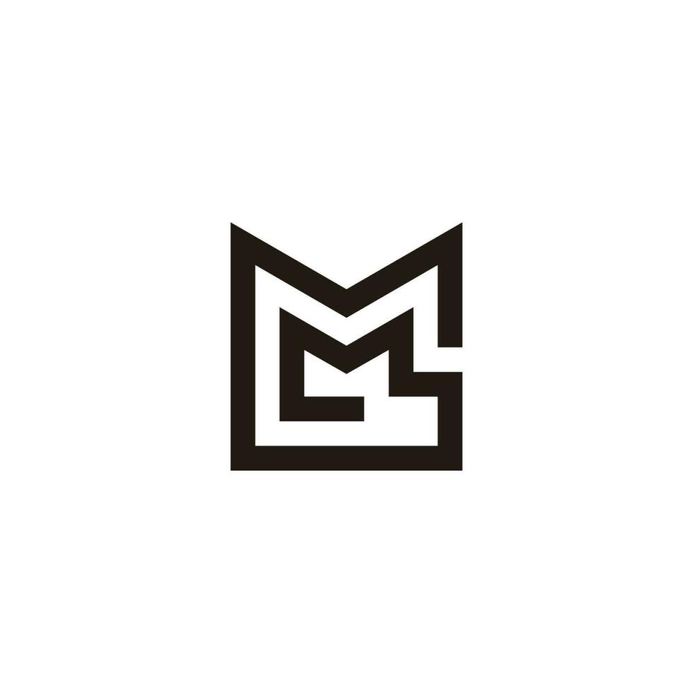 letter gm stripes connect line logo vector