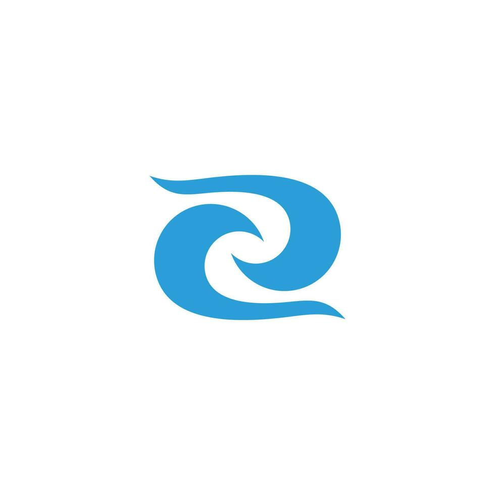 two linked wave symbol logo vector