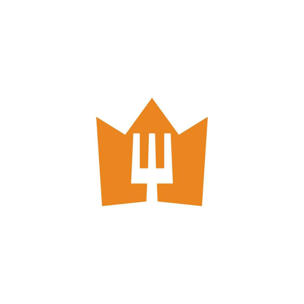 fork spoon food crown symbol vector