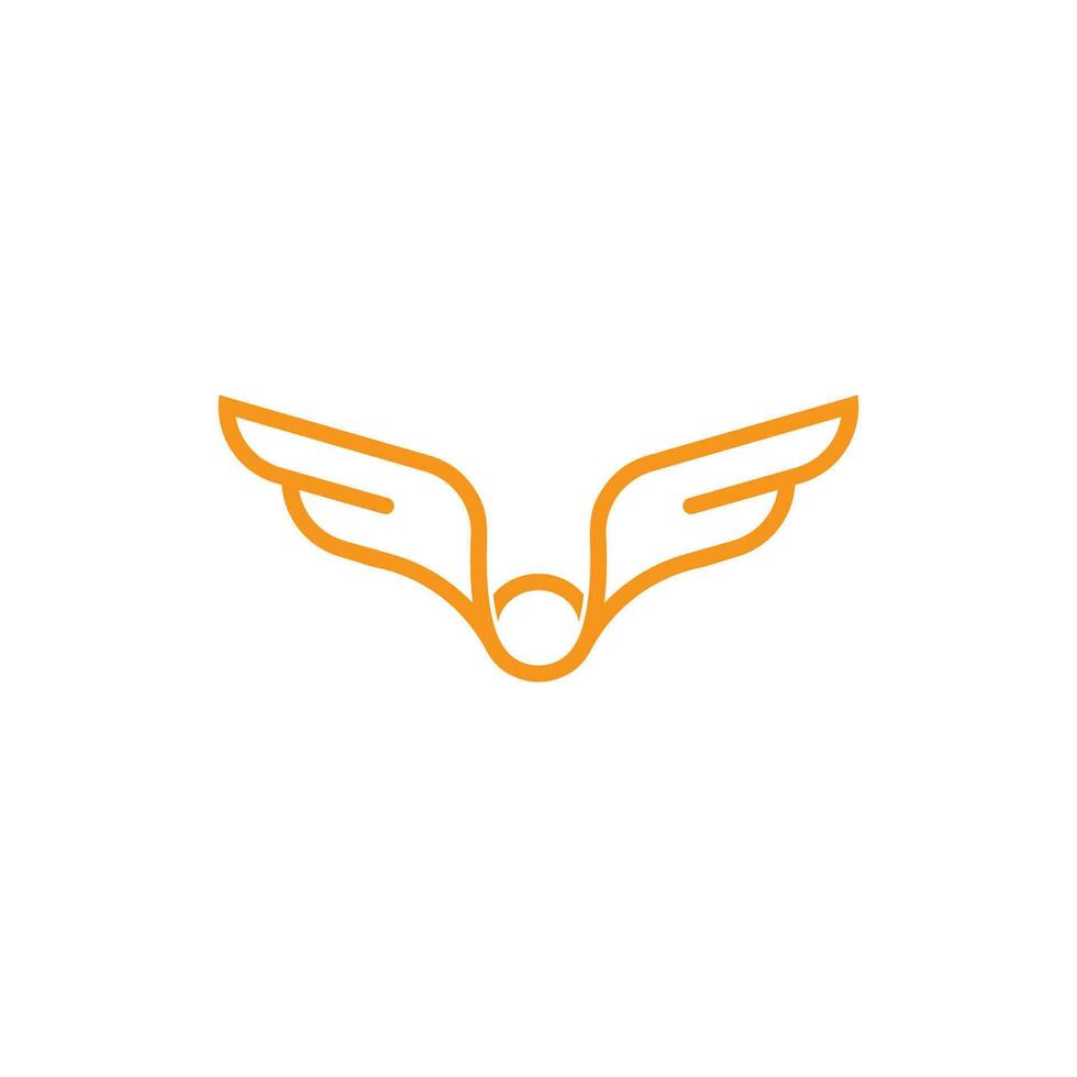 circle round simple geometric wings logo vector