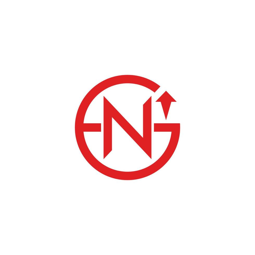 letter gn arrow up simple geometric logo vector