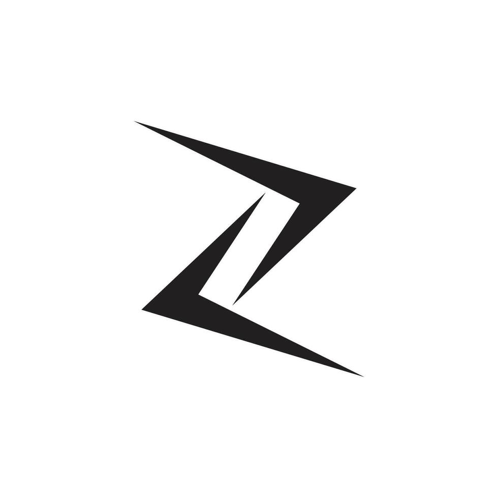 letter z linked arrow simple geometric logo vector