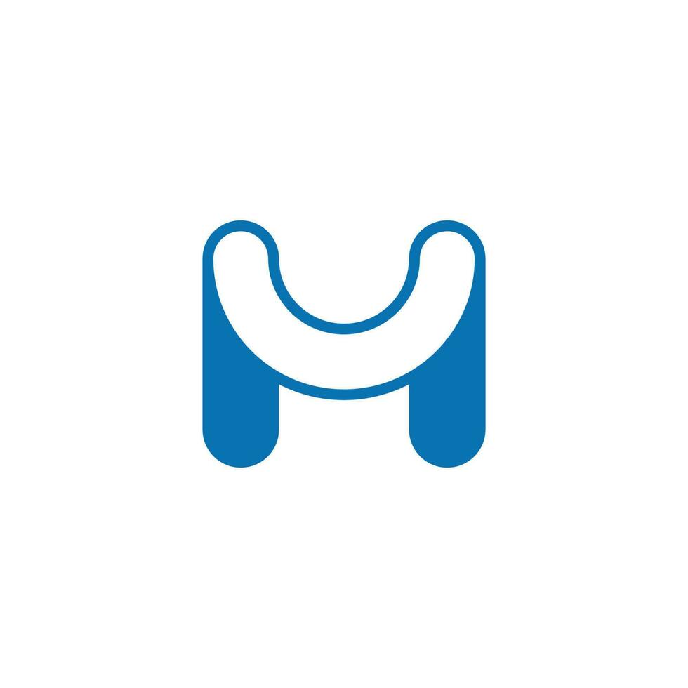 letter mu curves outline simple logo vector