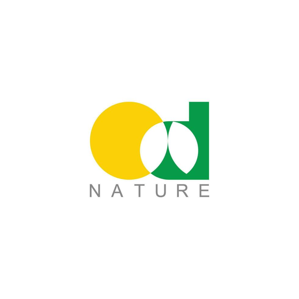 letra re planta verde hoja Dom naturaleza símbolo logo vector