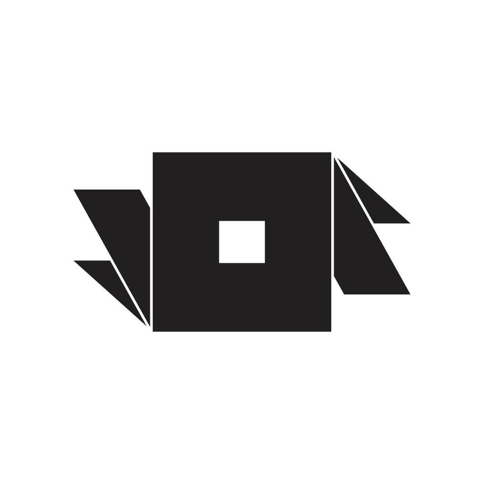 square geometric 3d paper shape symbol logo vector