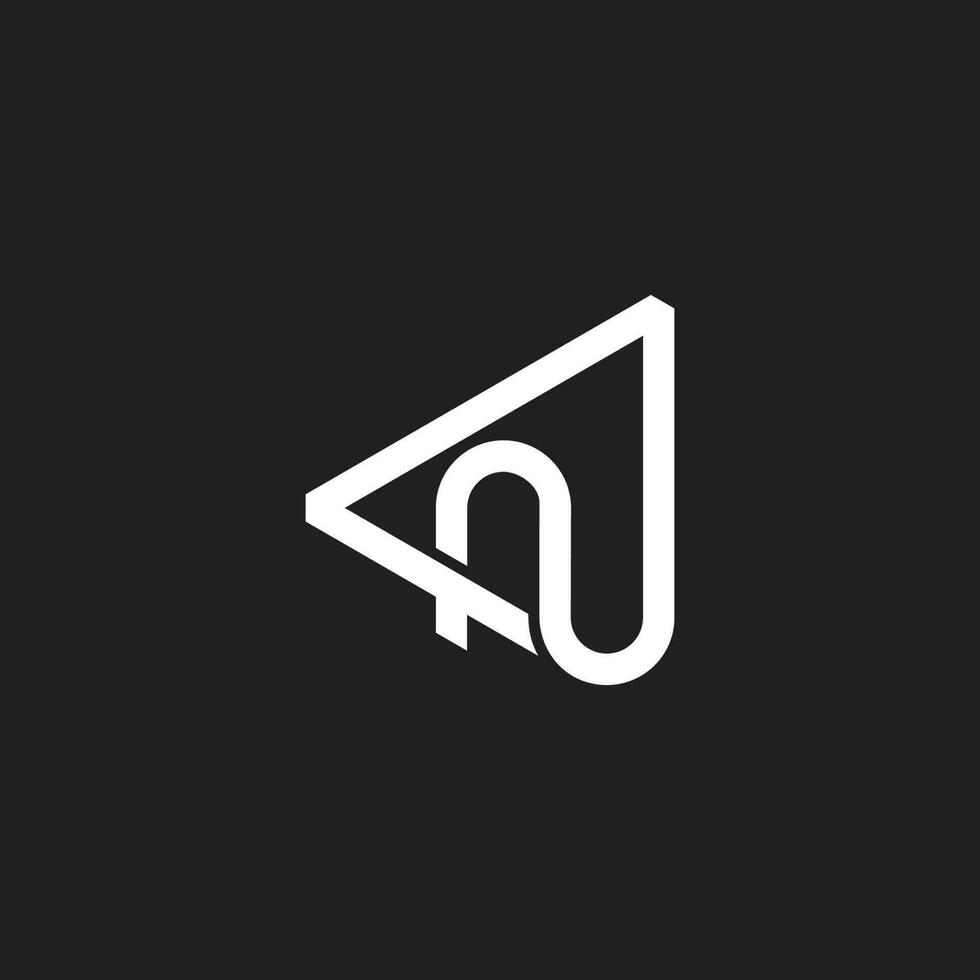 letter n simple geometric triangle arrow logo vector