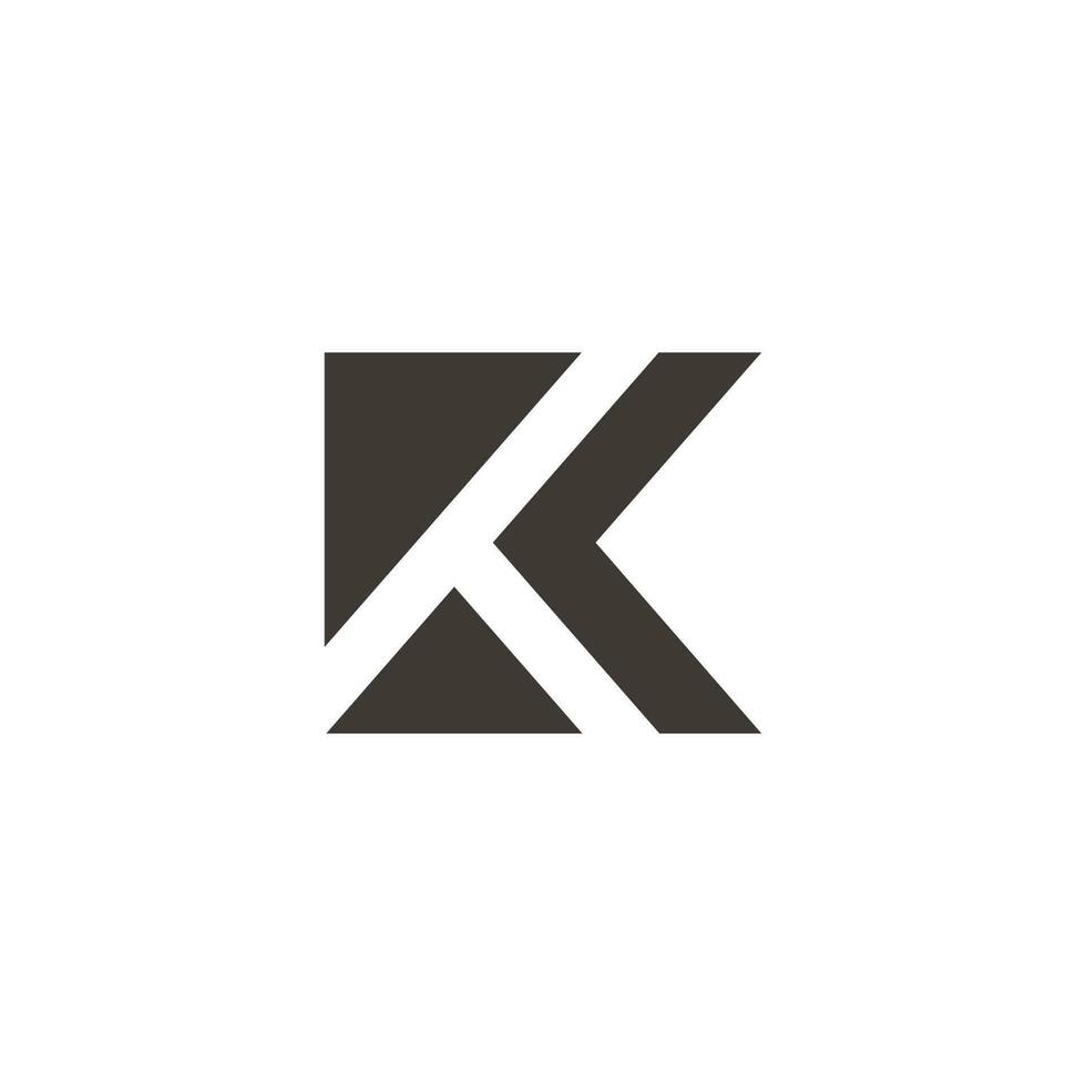 letter tk simple geometric square arrow logo vector