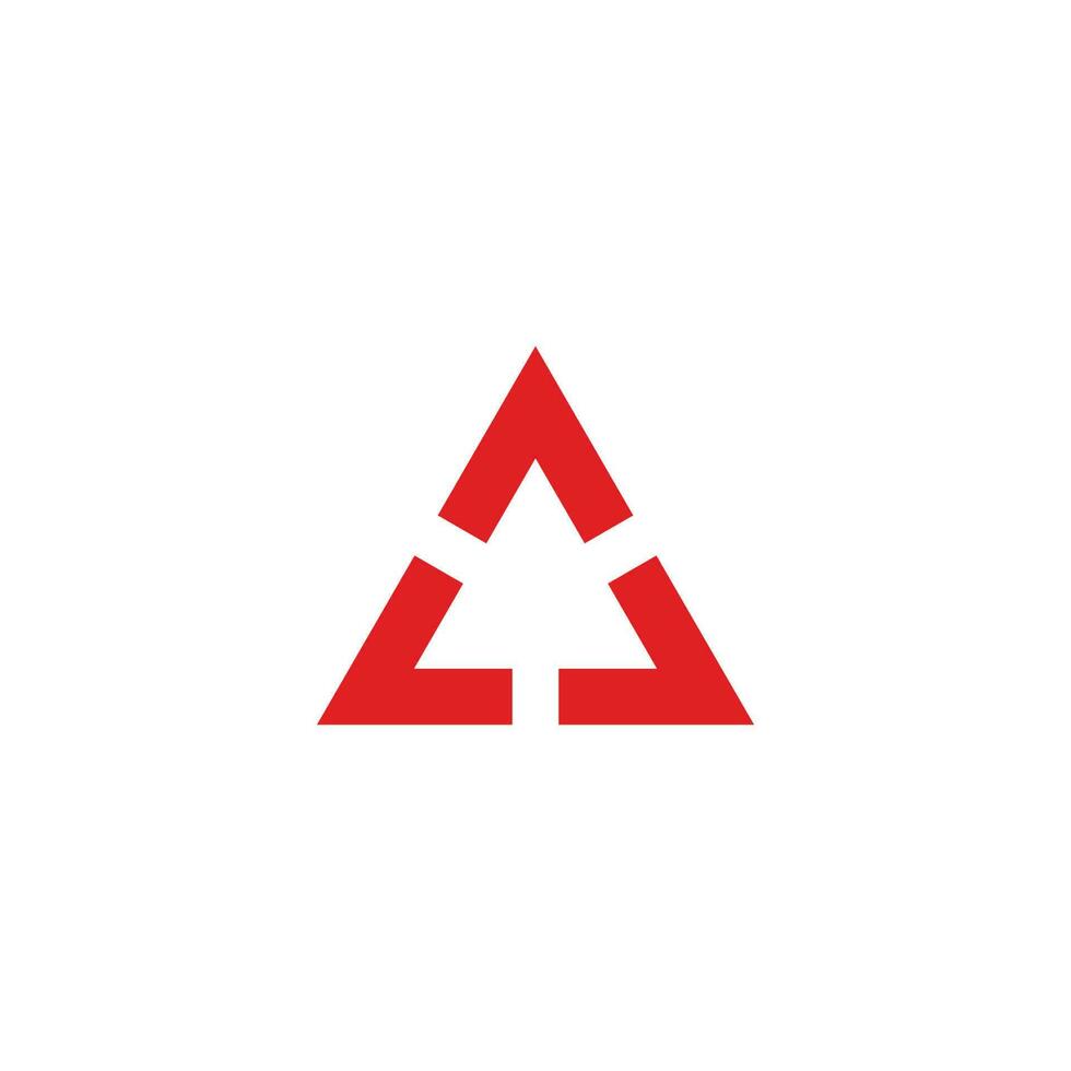 triangle arrows linked geometric logo vector