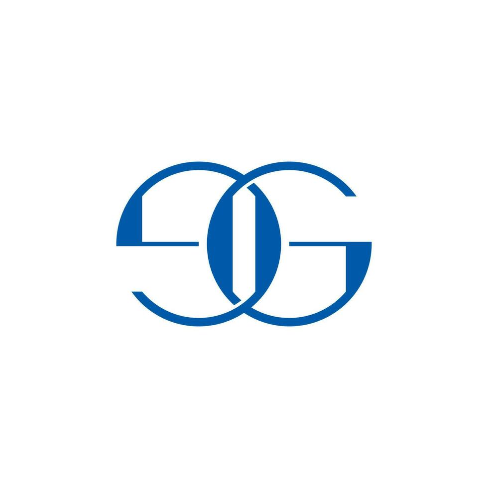 letter eg linked flat overlapping design logo vector