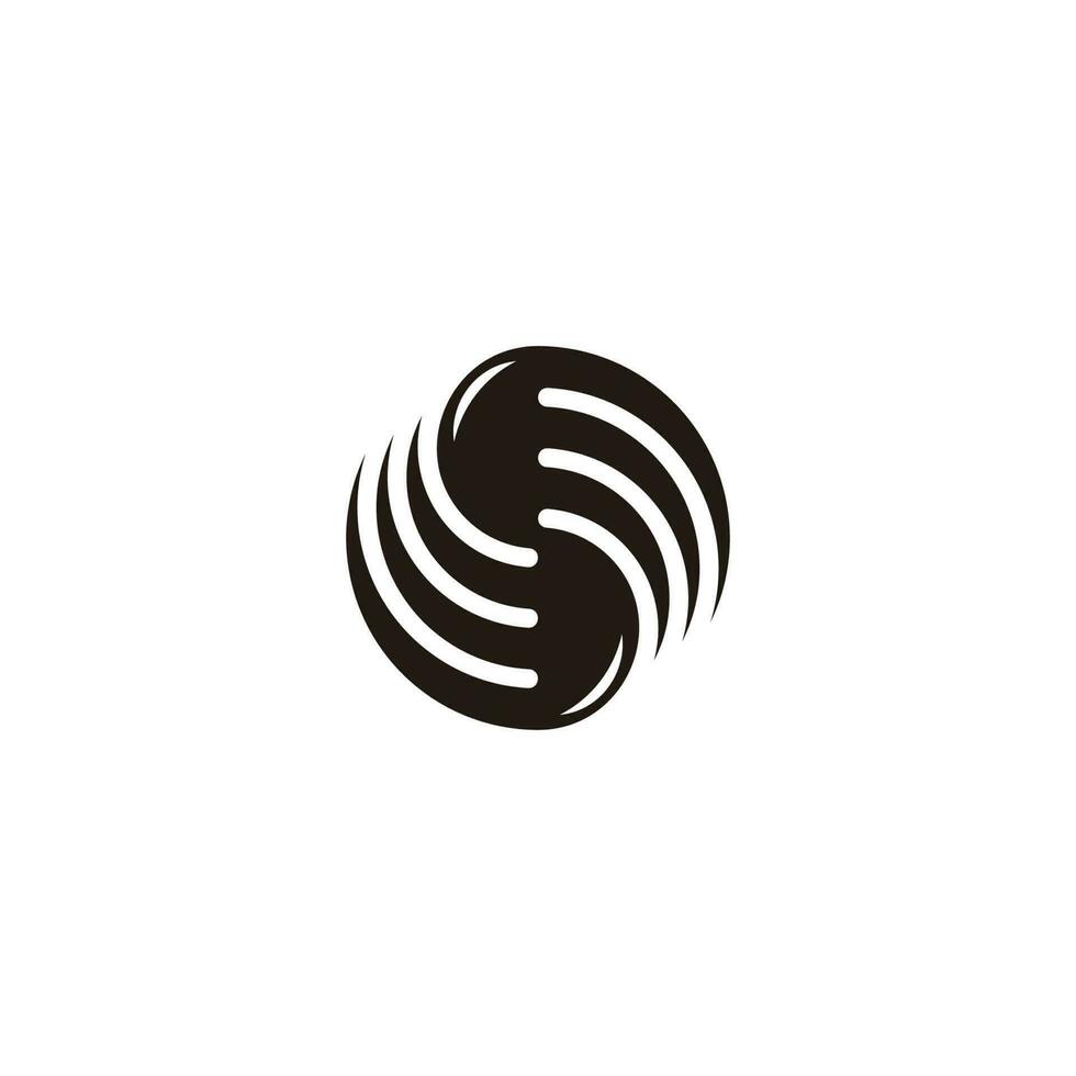 rotation motion two object abstract logo vector