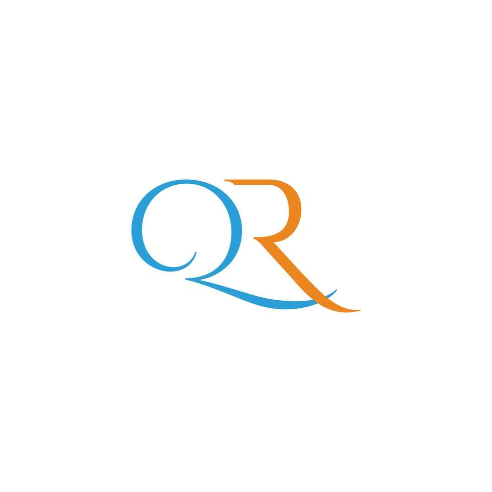 letter qr flow beauty curve logo vector