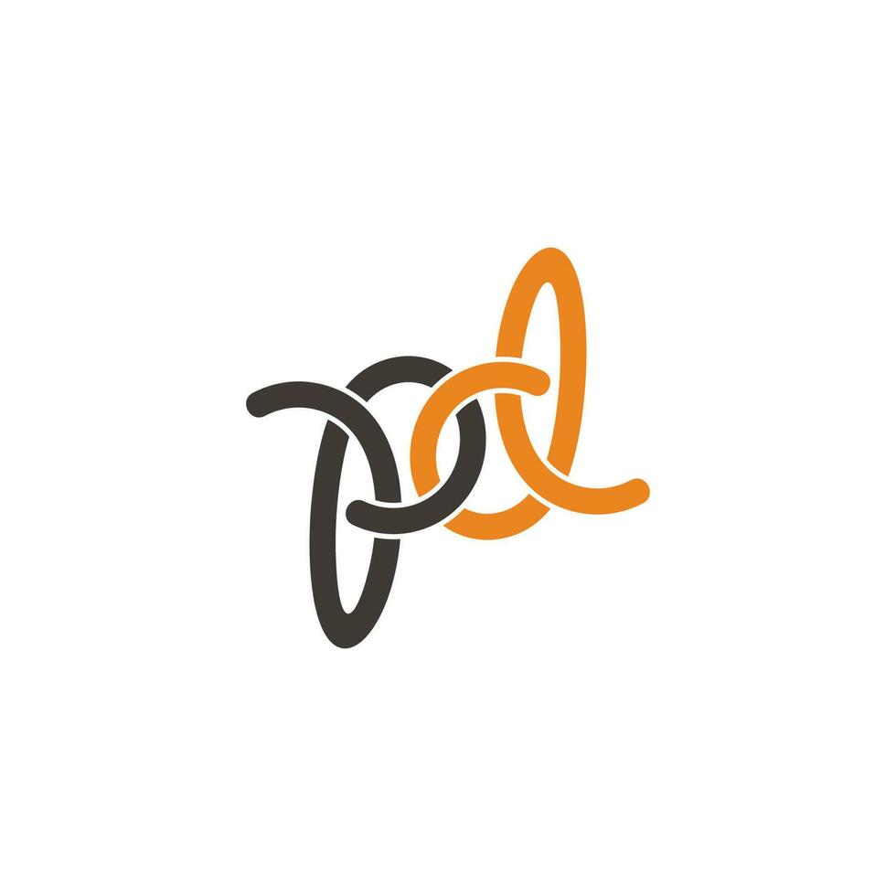 letter pd linked curves lines symbol logo vector