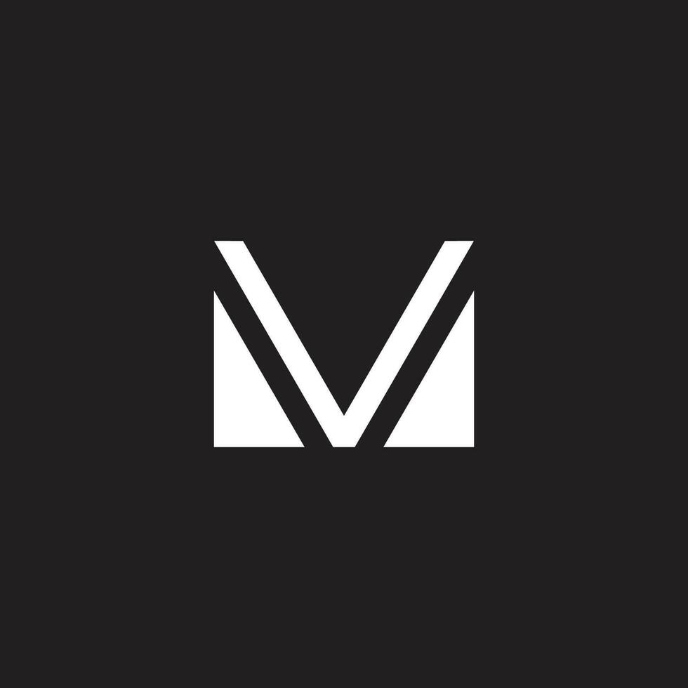 letter mv simple clean geometric logo vector