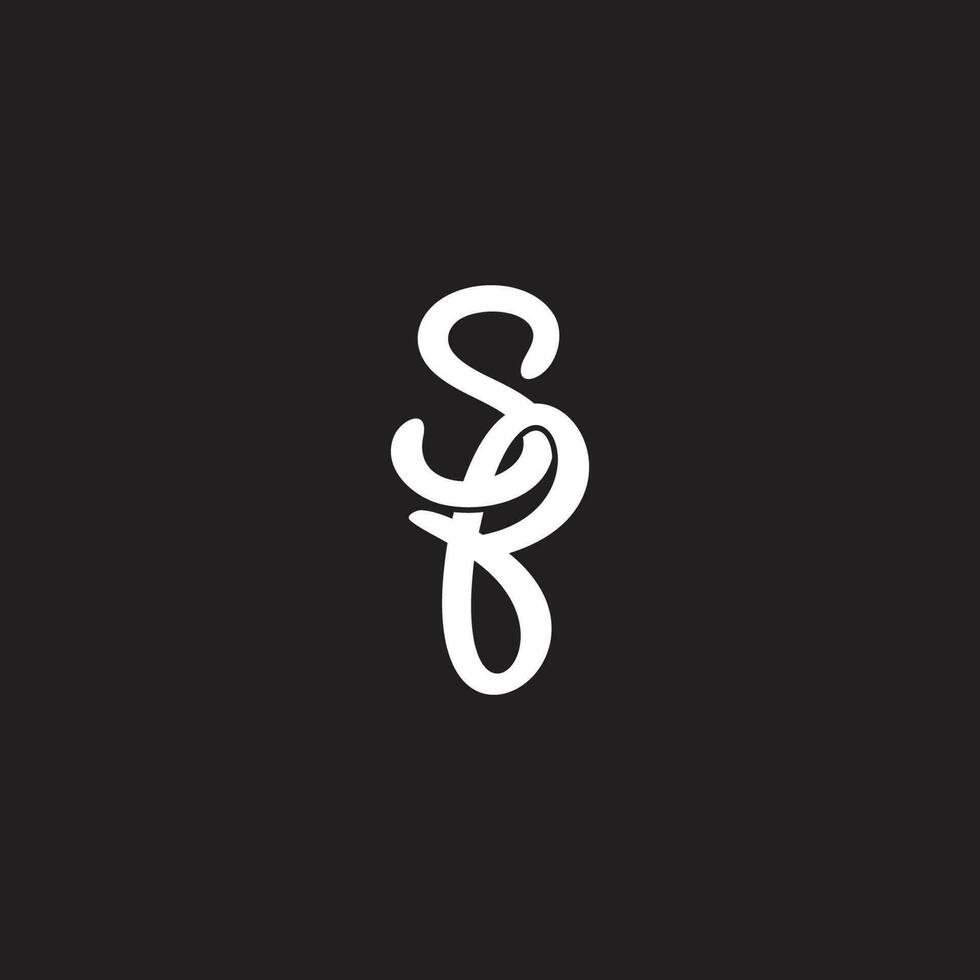 letter sb 3d curve overlap logo vector