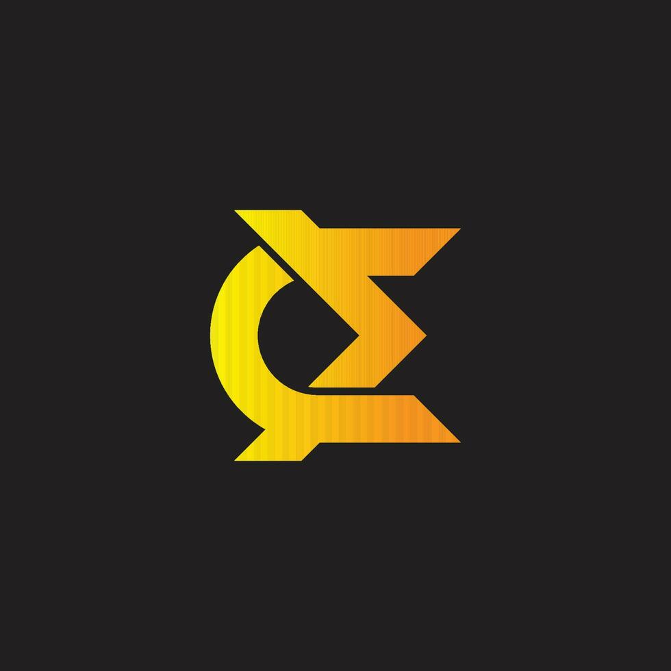 letter c gradient arrow linked geometric logo vector