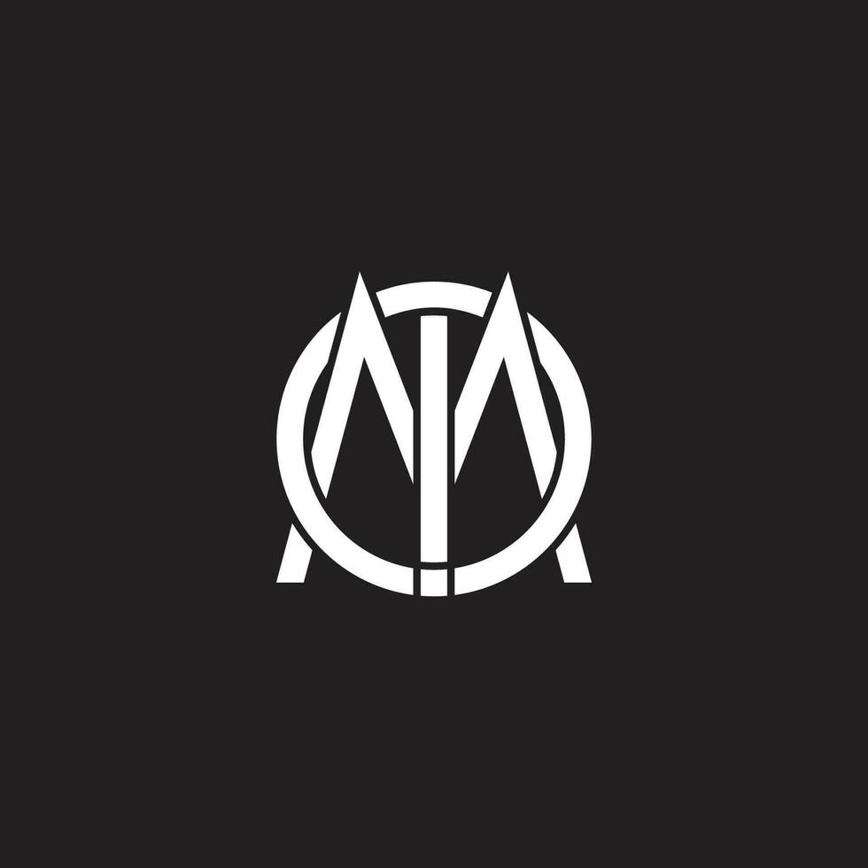 letter om simple overlapping linear logo vector