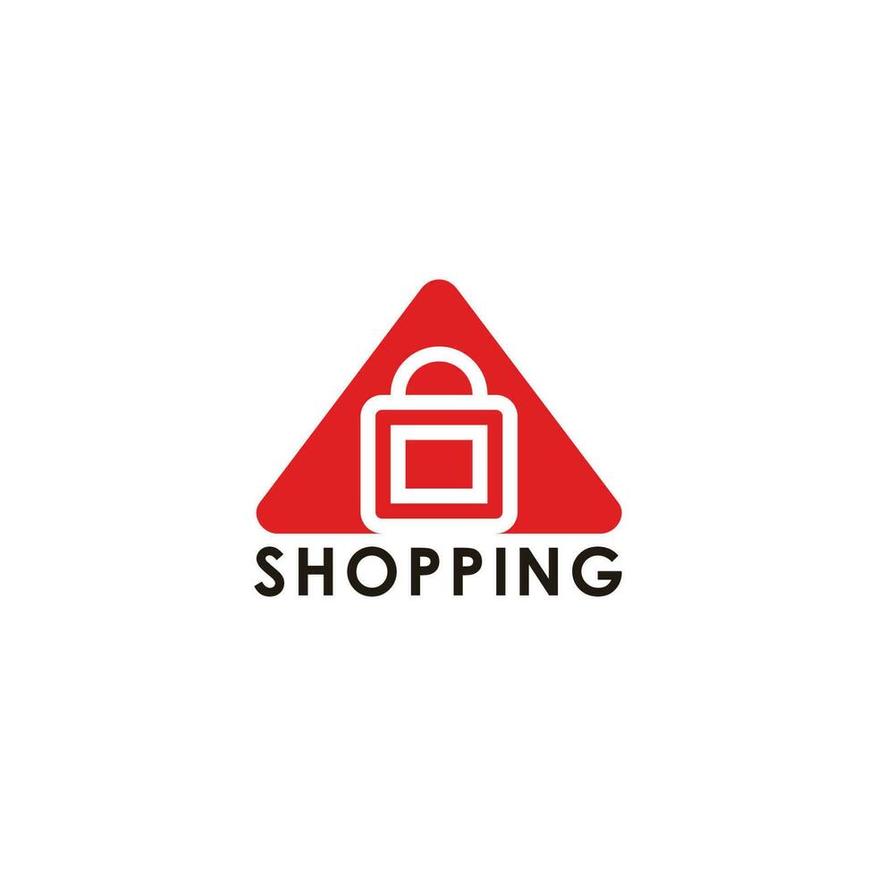 triangle shopping bag button symbol vector