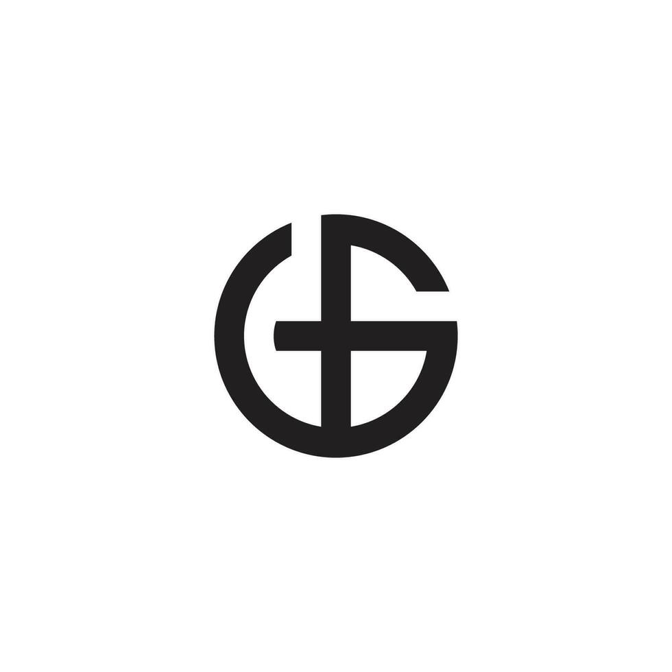 letter cg round geometric line simple logo vector