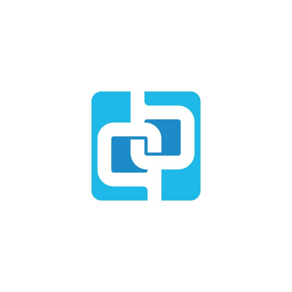 letter qb abstract negative space geometric square logo vector