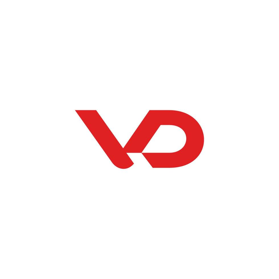 letter vd curve geometric simple logo vector