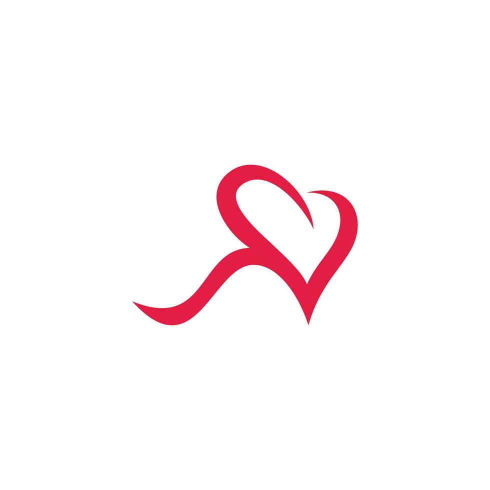 care red ribbon love heart medical decoration logo vector