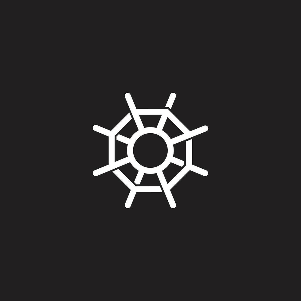 spider web circle swirl overlap simple logo vector