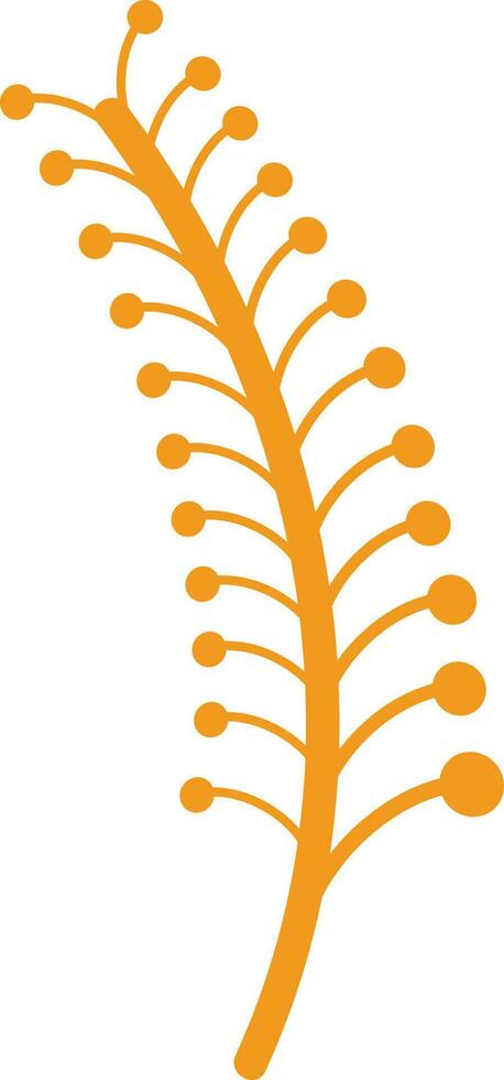 Flat style leaf in yellow color. vector