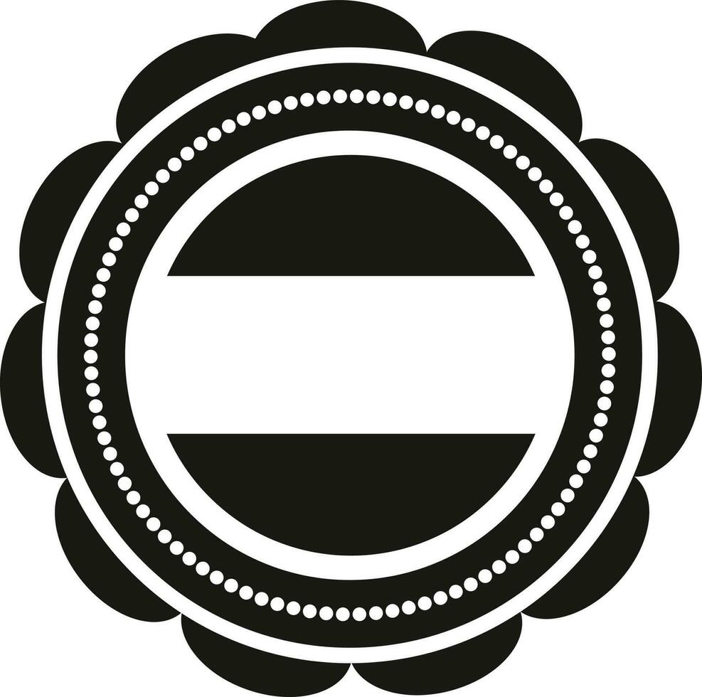 Flat black color badge icon. vector