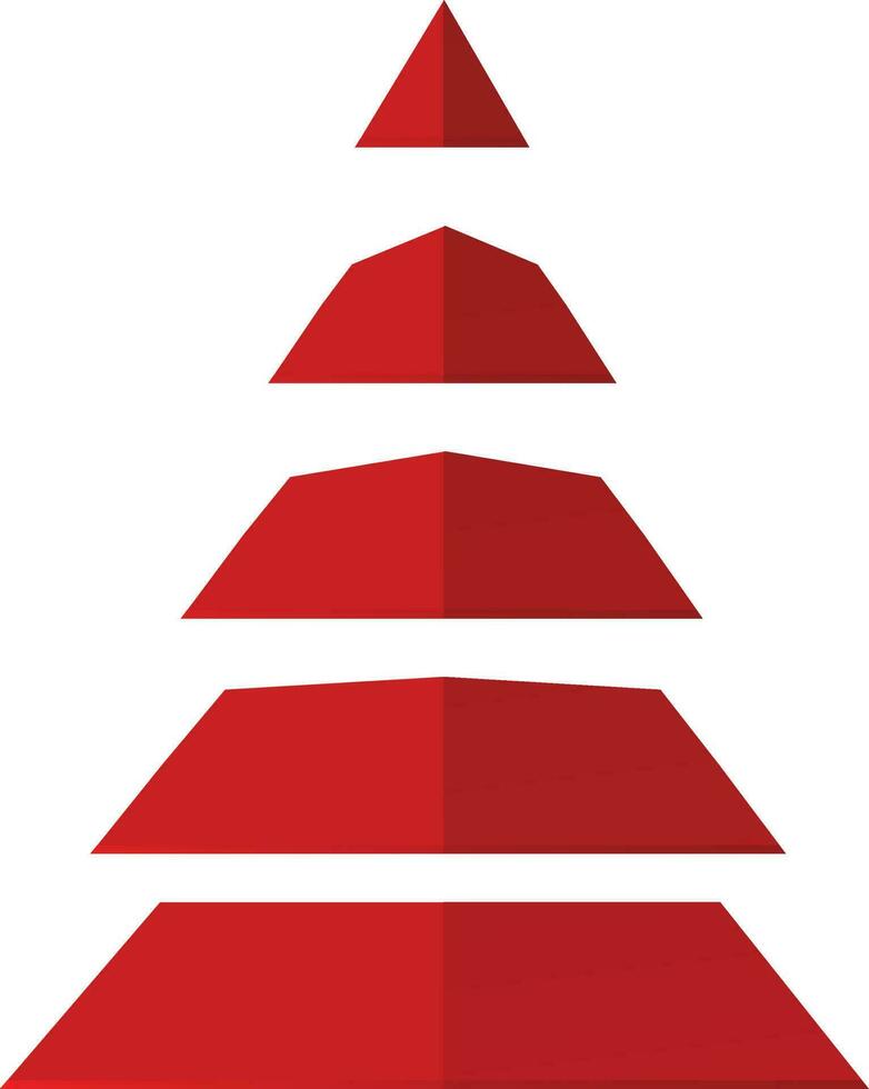Red color Christmas tree icon. vector