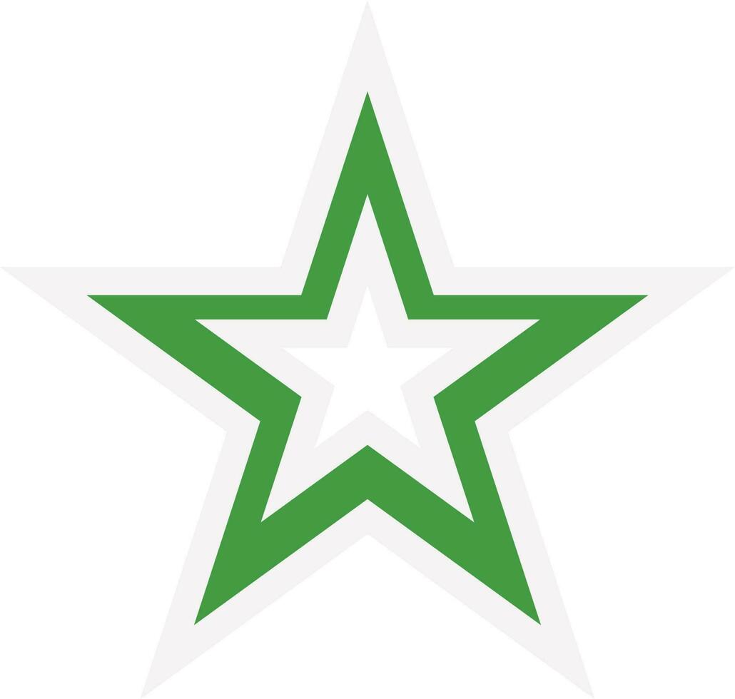 Illustration of star icon in green color. vector