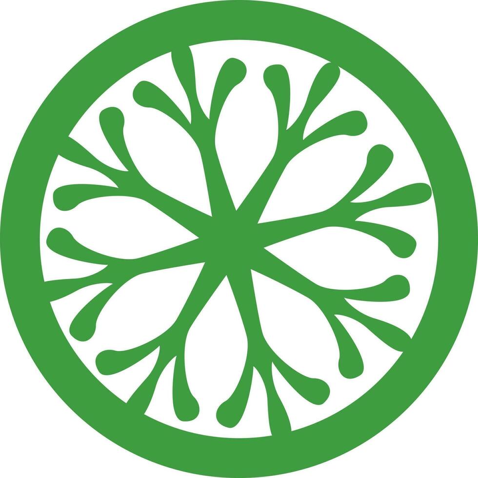 Snowflake icon in green color. vector