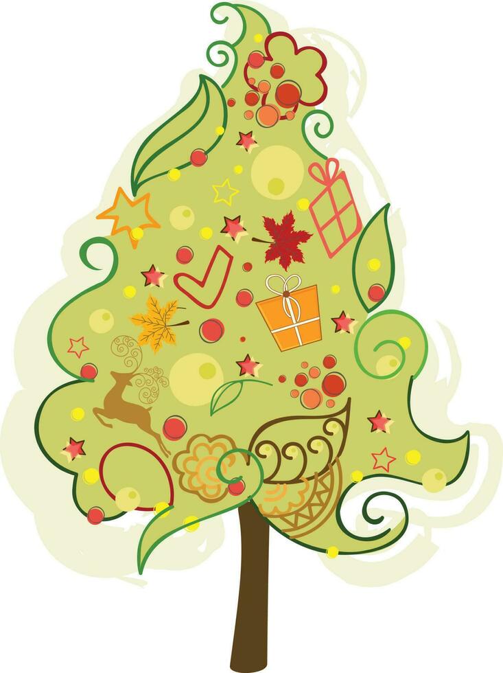 Beautiful creative Christmas tree icon. vector