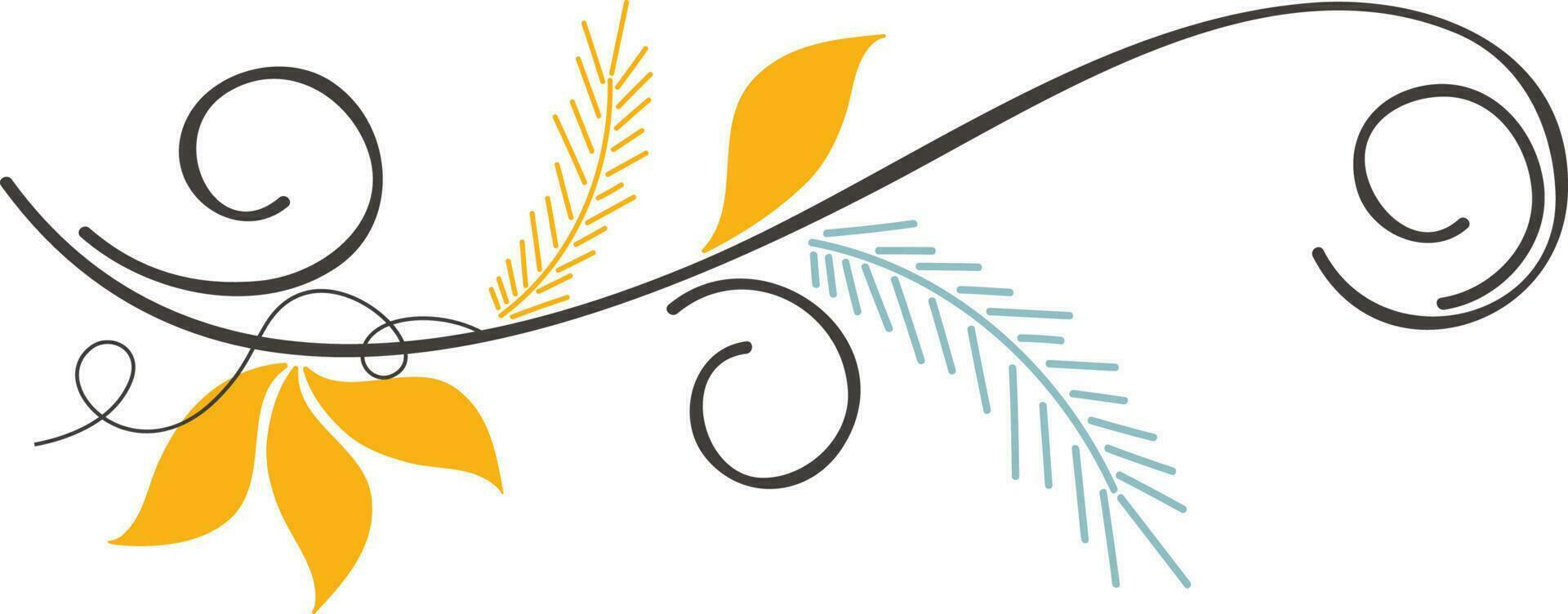 Flat illustration of floral elements. vector