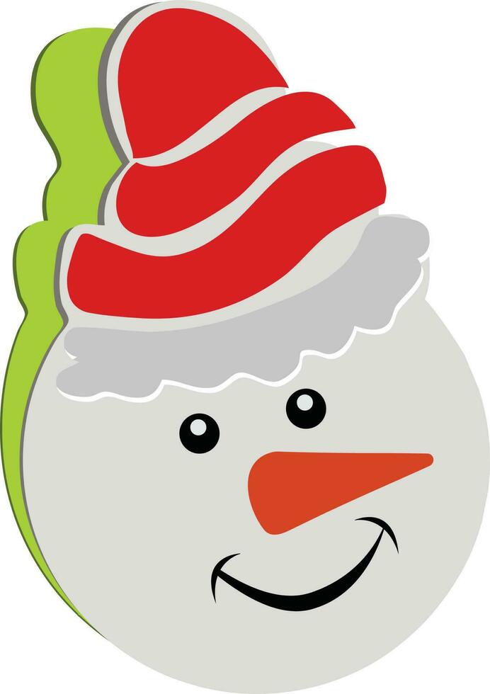 Character of snowman face with hat. vector