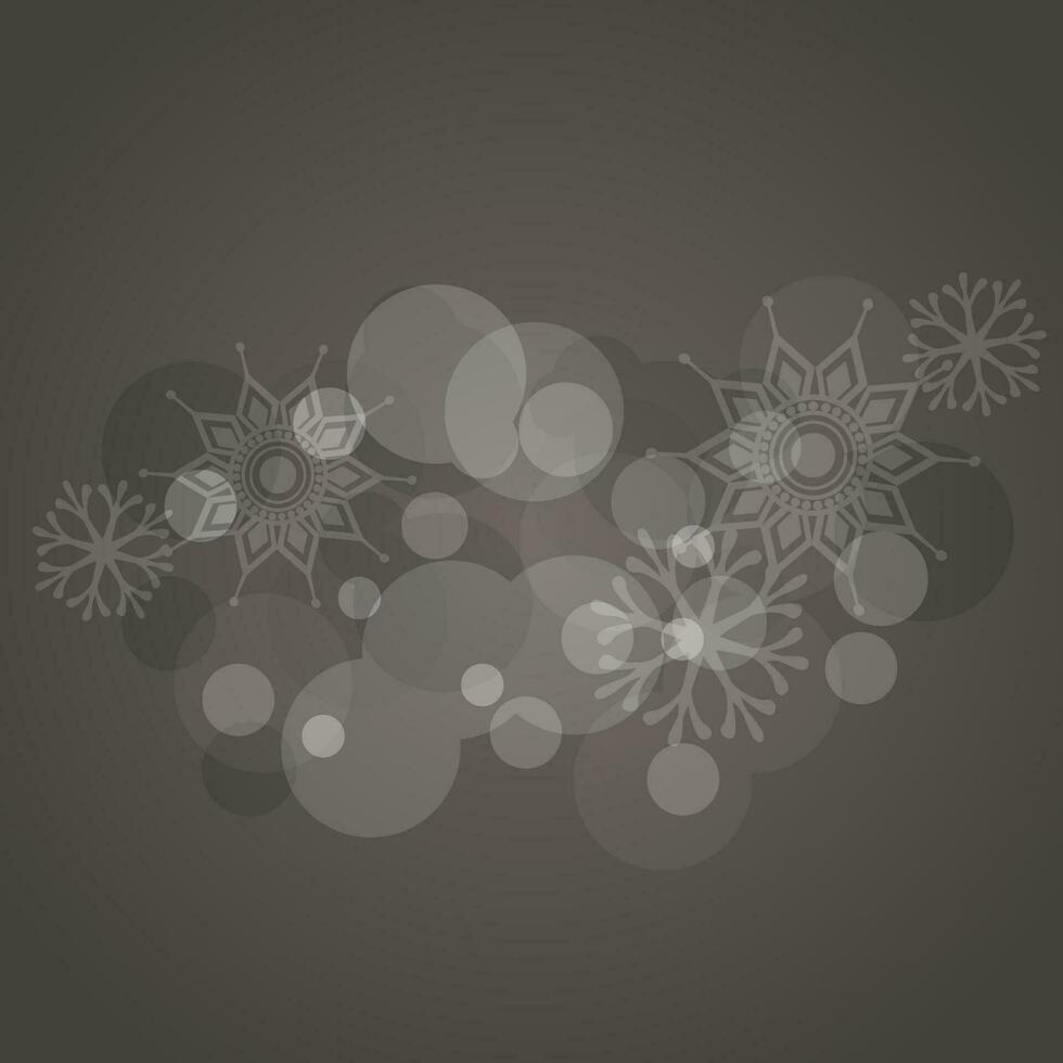 Abstract snowflake and circle decorated background. vector