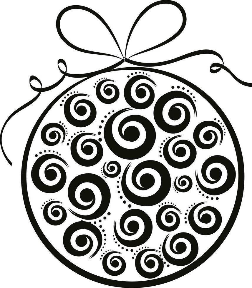 Hand drawn decorated ball on white background. 24236657 Vector Art at ...