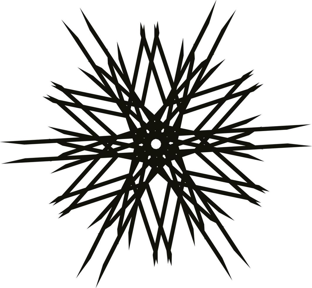 Black snowflake in flat style. vector