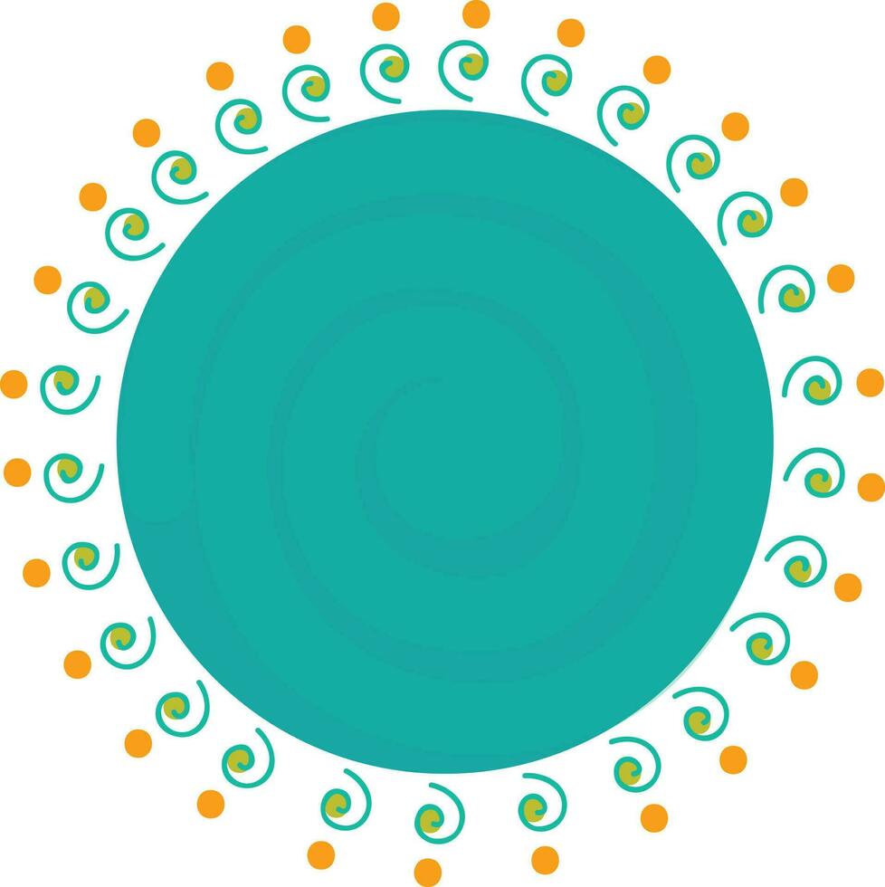 azul y naranja blanco decorado circulo diseño. vector