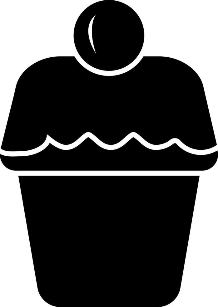 Cup cake in black and white color. vector